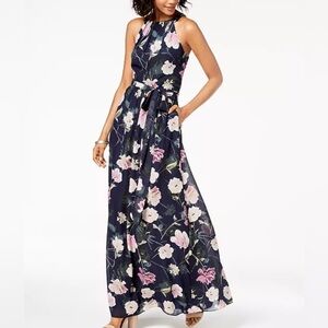 Long, Navy Flower SLNY Dress